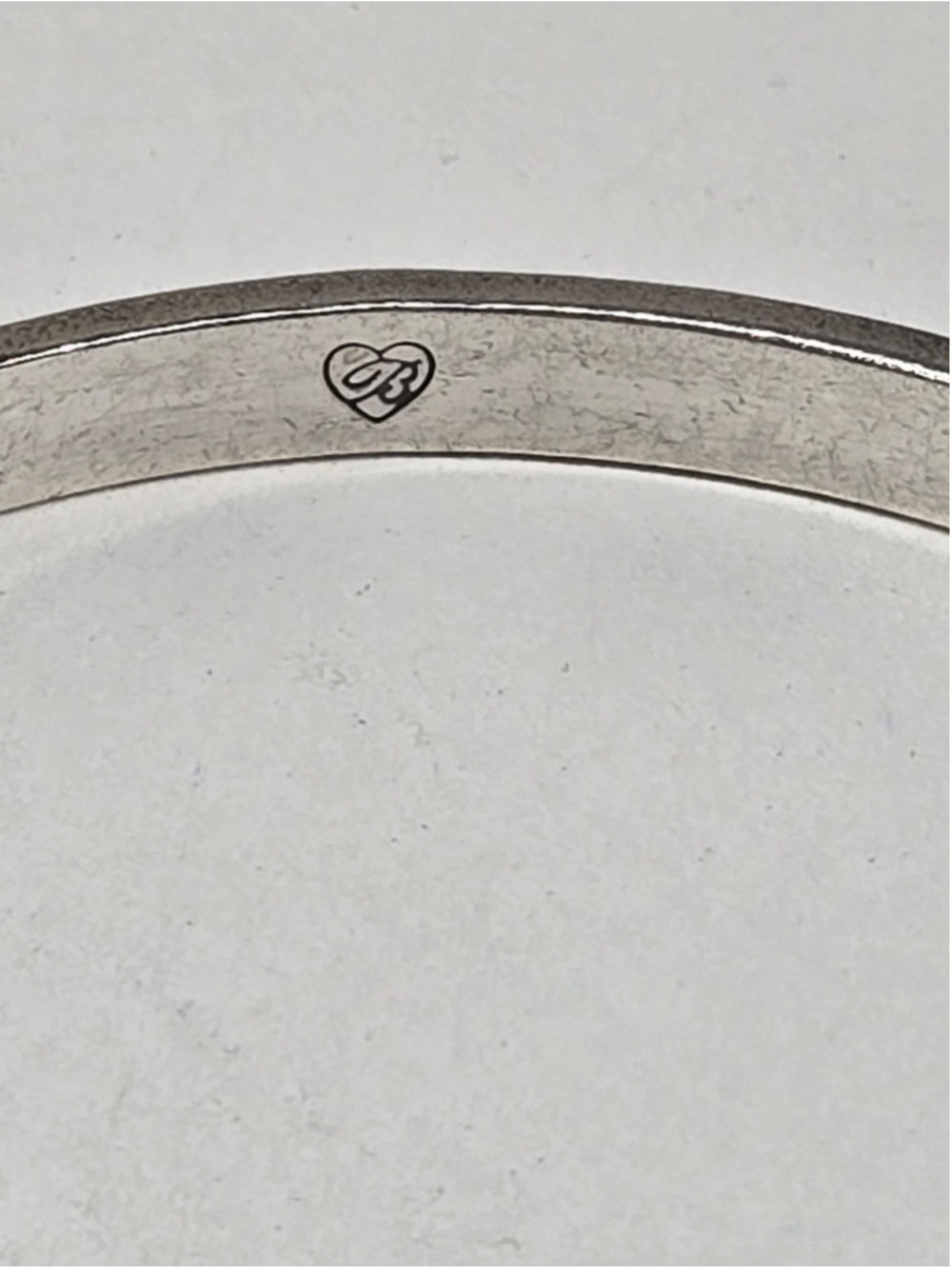 Brighton Bangle Bracelet Silvertone Hammered Finish Rhinestone Accents Classic - Picture 3 of 10
